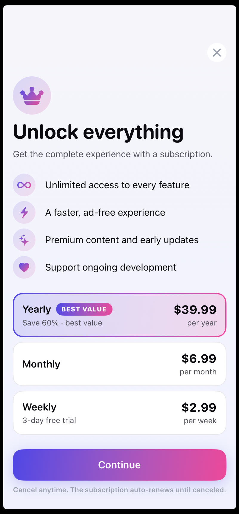 Password Gen — paywall / subscription